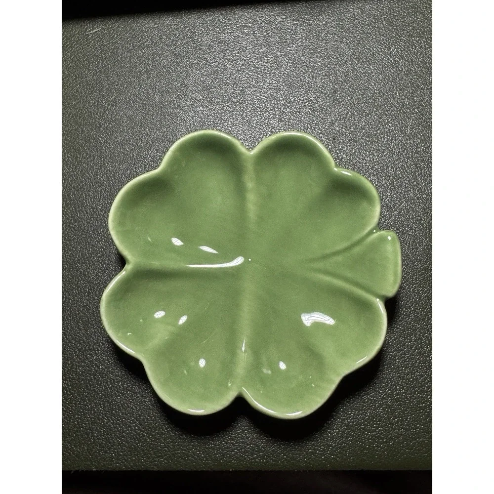 Shamrock Trinket Dish‎ Porcelain Jewelry Tray Store Display Holder